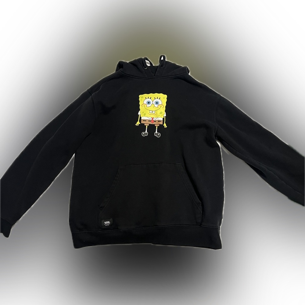 Vans Black Hoodie with SpongeBob Graphic